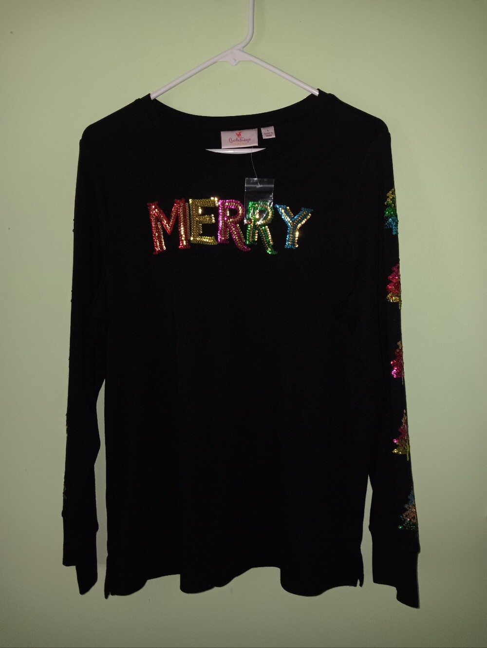 NWOT Quacker Factory Ladies Holiday Black Long Sleeve Yop